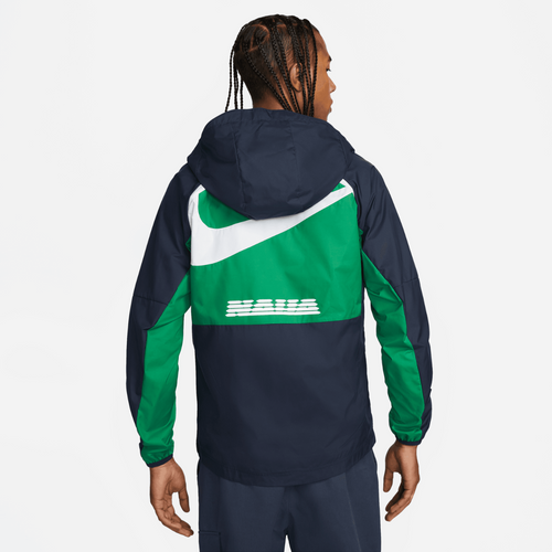 Nigeria Windbreaker Jacket - Green/Blue/White - Footkorner