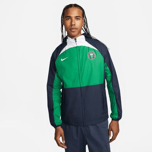 Nigeria Windbreaker Jacket - Green/Blue/White - Footkorner