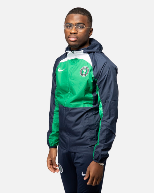 Nigeria Windbreaker Jacket - Green/Blue/White - Footkorner