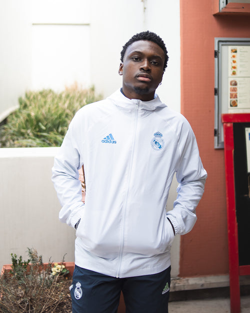Real Madrid Windbreaker Jacket - White/Blue - Footkorner