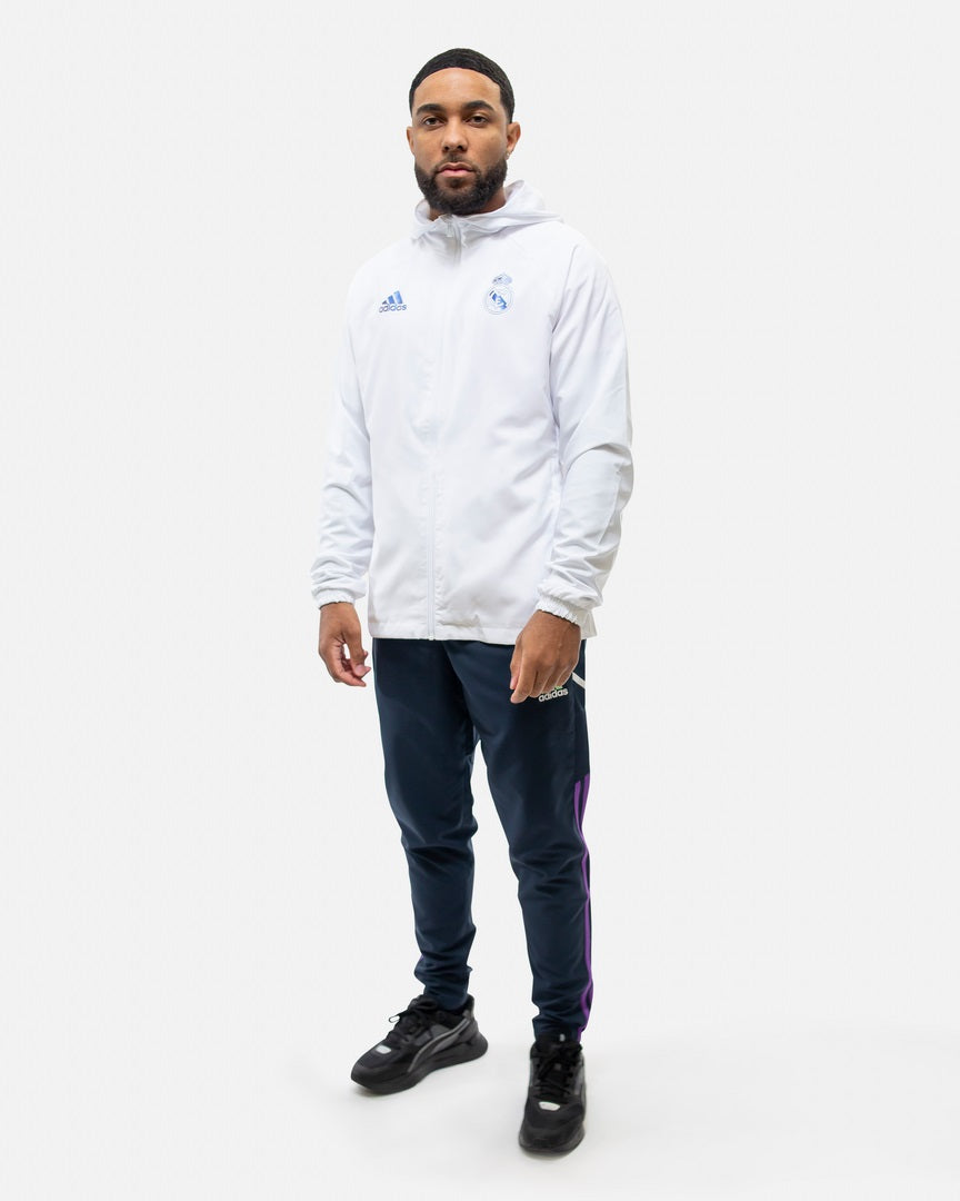 FootkornerReal Madrid Windbreaker Jacket - White/Blue