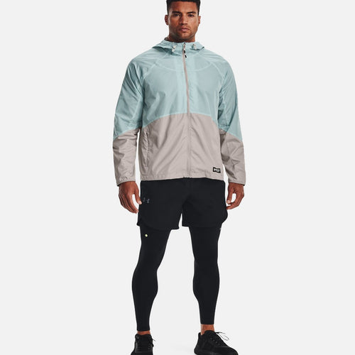Under Armor UA Rush Windbreaker Jacket - Grey/Blue - Footkorner