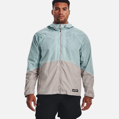 Under Armor UA Rush Windbreaker Jacket - Grey/Blue - Footkorner