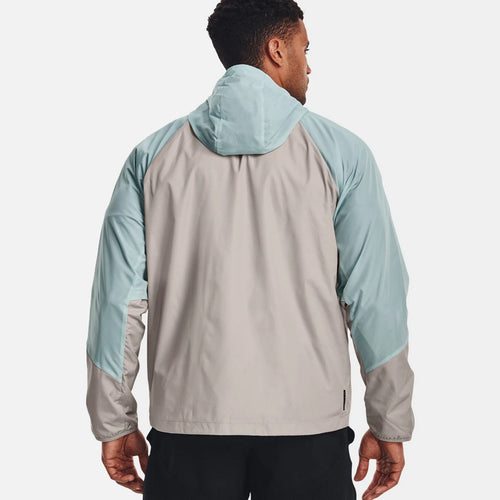 Under Armor UA Rush Windbreaker Jacket - Grey/Blue - Footkorner