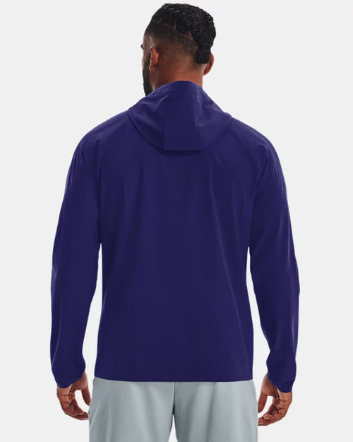 Under Armour Running Stretch Woven Windbreaker Jacket - Blue - Footkorner
