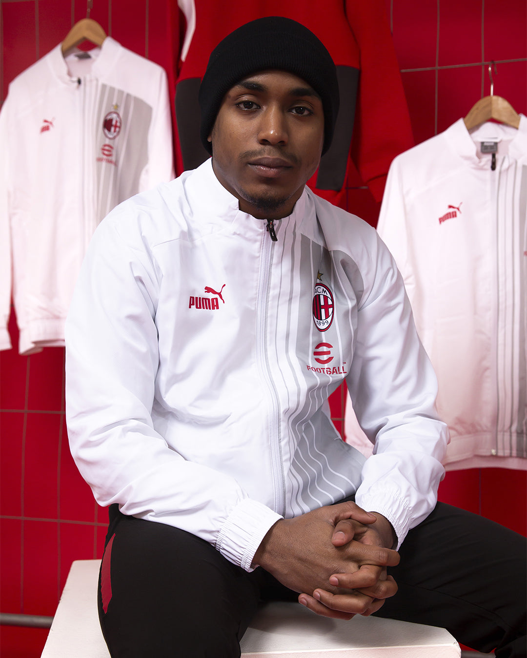 2022/2023 AC Milan Track Jacket - White/Grey/Red