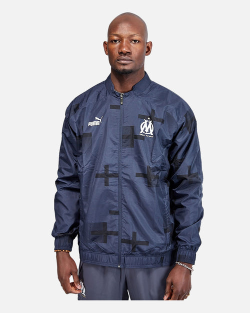 Olympique de Marseille (OM) Tracksuit Jacket - Blue/Black/White - Footkorner