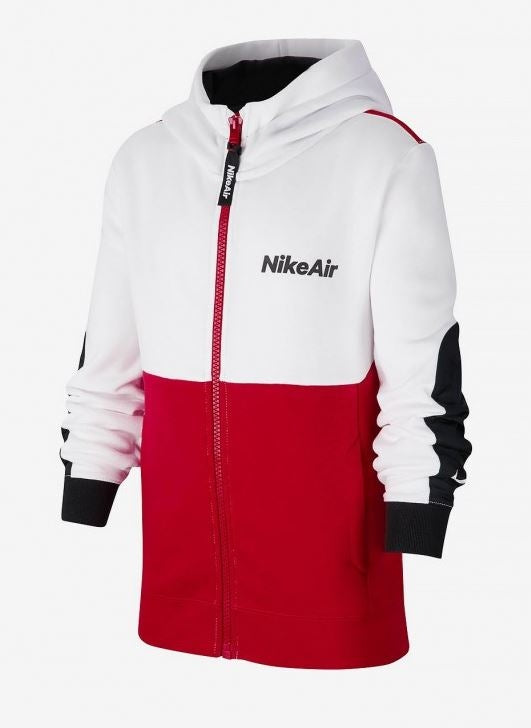 Giacca con cappuccio Nike Air Junior - Bianco/Rosso