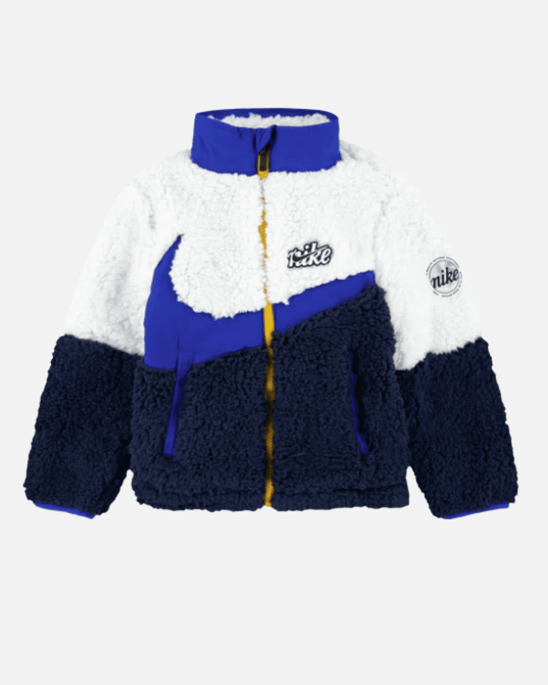 Nike Sherpa Jacke Kinder – Weiß/Blau