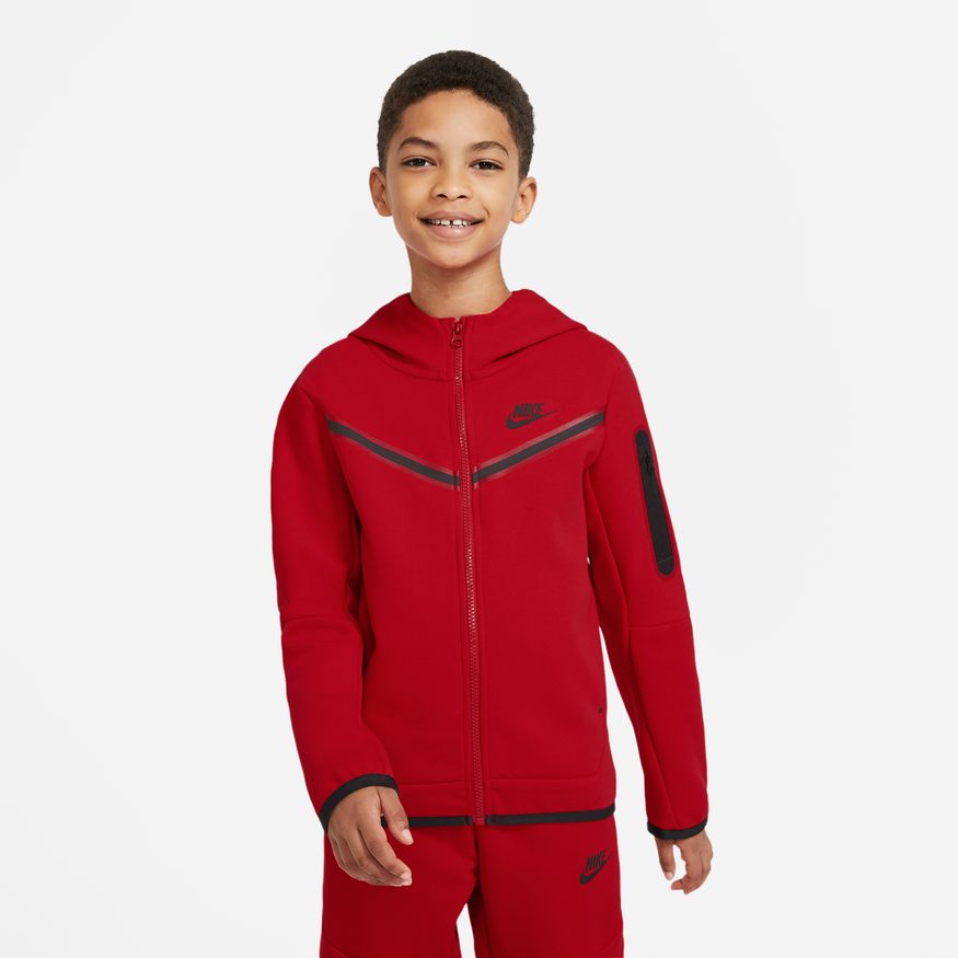 Chaqueta Nike Tech Fleece Junior - Rojo/Negro