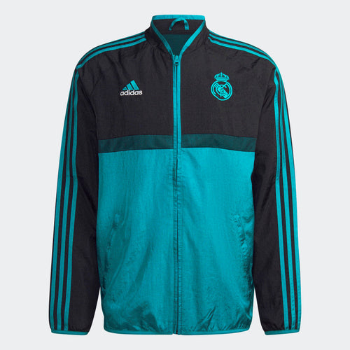 Real Madrid Icon Woven Jacket - Black/Blue  - Footkorner