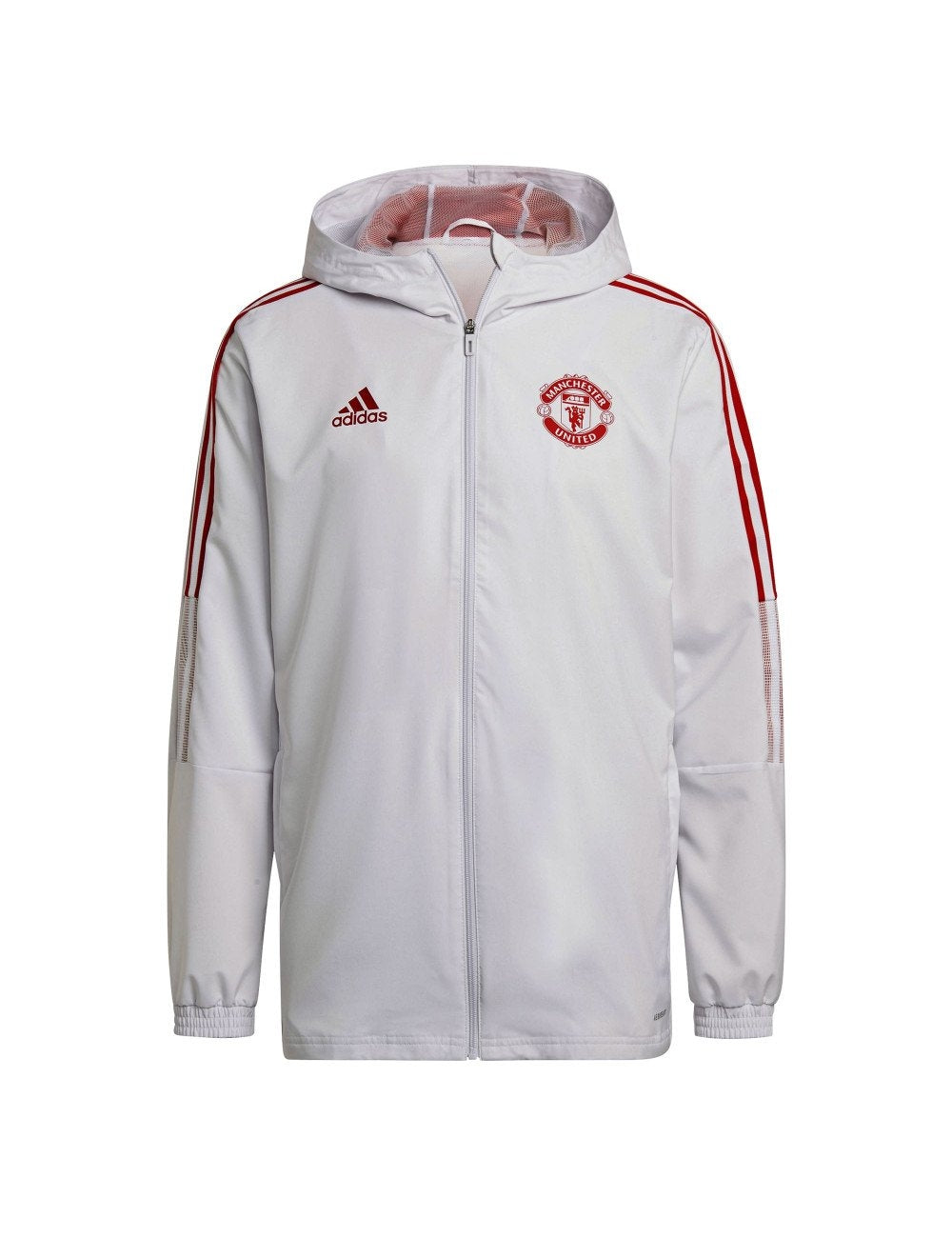 Manchester United Hooded Track Jacket 2021/2022 - Grey/Red