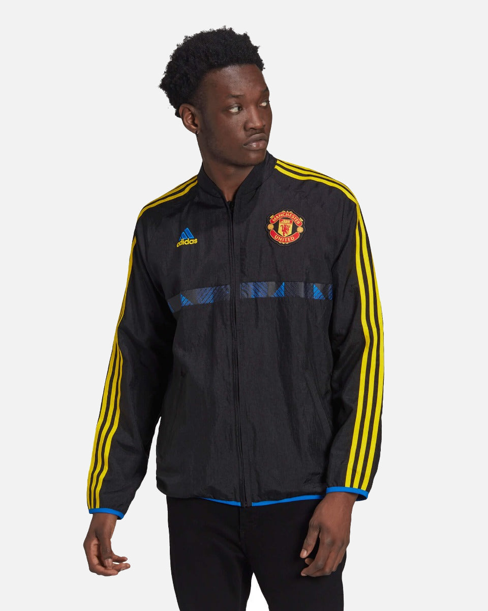 Manchester United Icon Track Jacket 2021/2022 - Black/Blue/Yellow