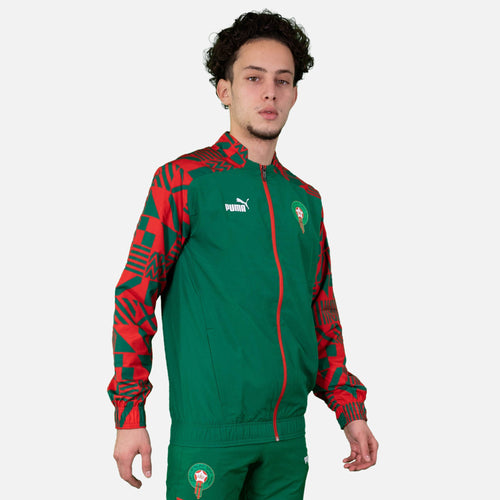 Giacca allenamento Marocco 2022/2023 - Verde/Rosso - Footkorner