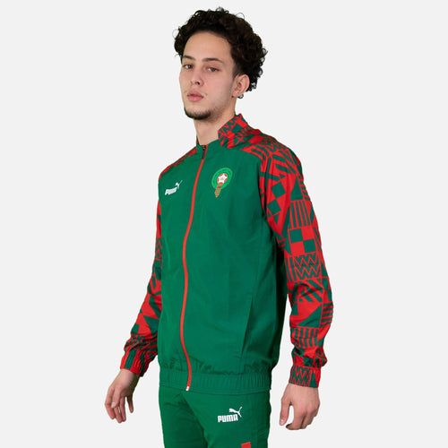 Giacca allenamento Marocco 2022/2023 - Verde/Rosso - Footkorner