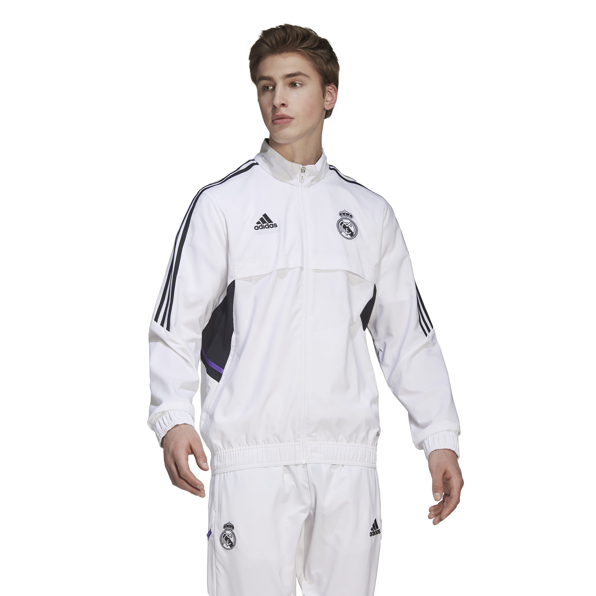 Veste de survêtement Real Madrid Condivo 2022/2023 - Blanc/Noir/Violet