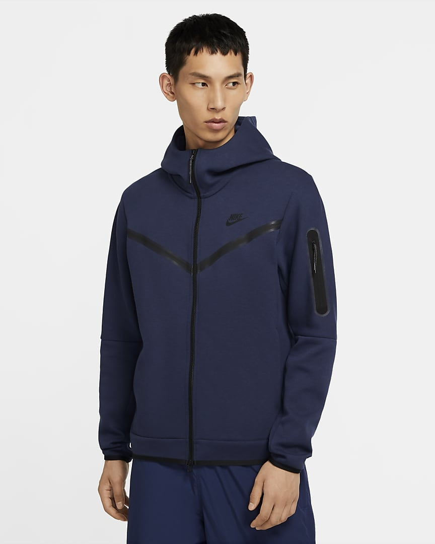 Nike Tech Fleece Jacket - Dark Blue/Black