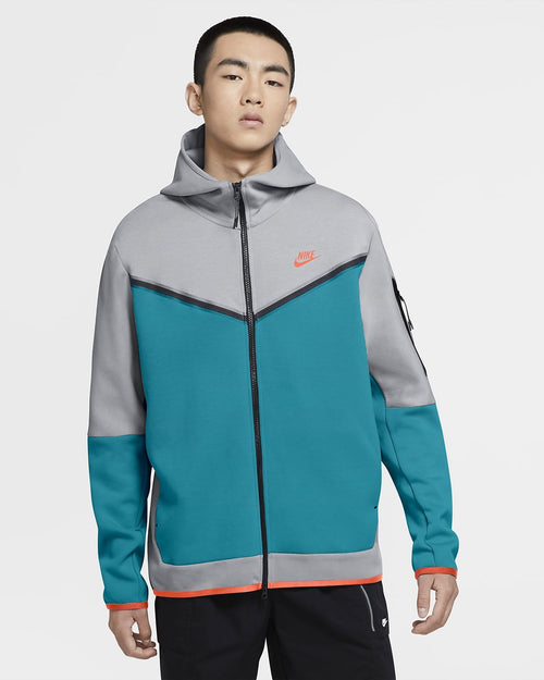 Veste Nike Tech Fleece - Gris/Bleu/Orange - Footkorner