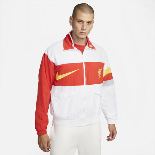 Liverpool Woven Jacket - White/Red - Footkorner