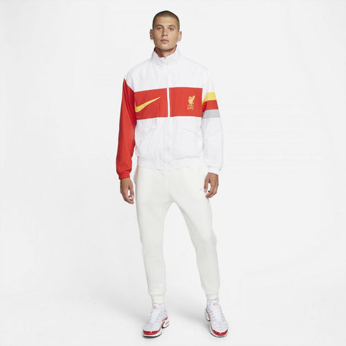 Liverpool Woven Jacket - White/Red - Footkorner