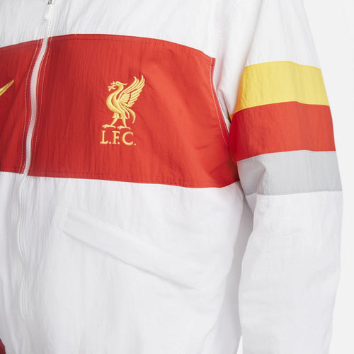 Liverpool Woven Jacket - White/Red - Footkorner