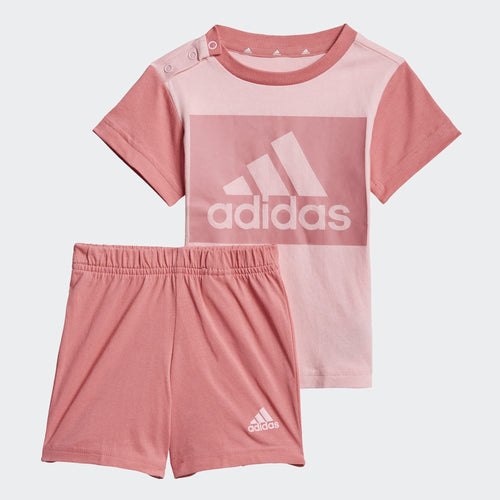 Set maglietta/pantaloncini Adidas Essentials Baby - Rosa - Footkorner