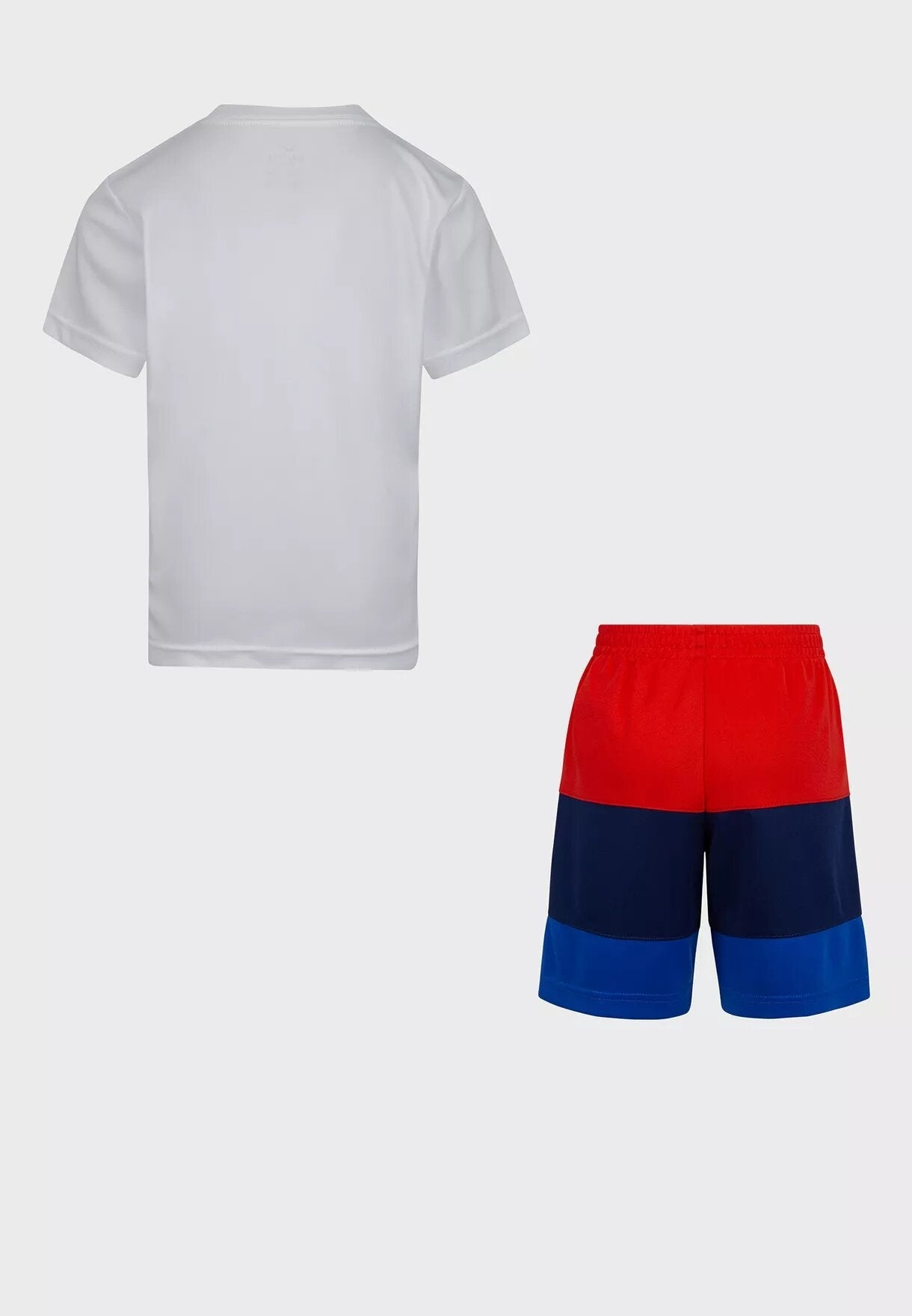 FootkornerNike Air T-Shirt/Shorts-Set für Kinder – Weiß/Blau/Rot
