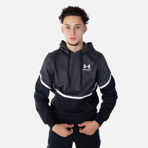 Sudadera con capucha Under Armour Rival - Negro/Blanco - Footkorner