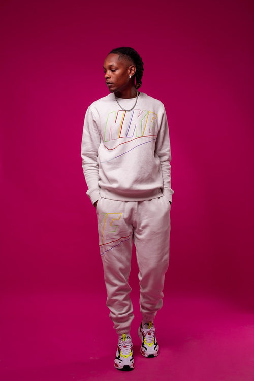 Pantaloni Nike Club Fleece+ - Bianco/Verde/Giallo - Footkorner