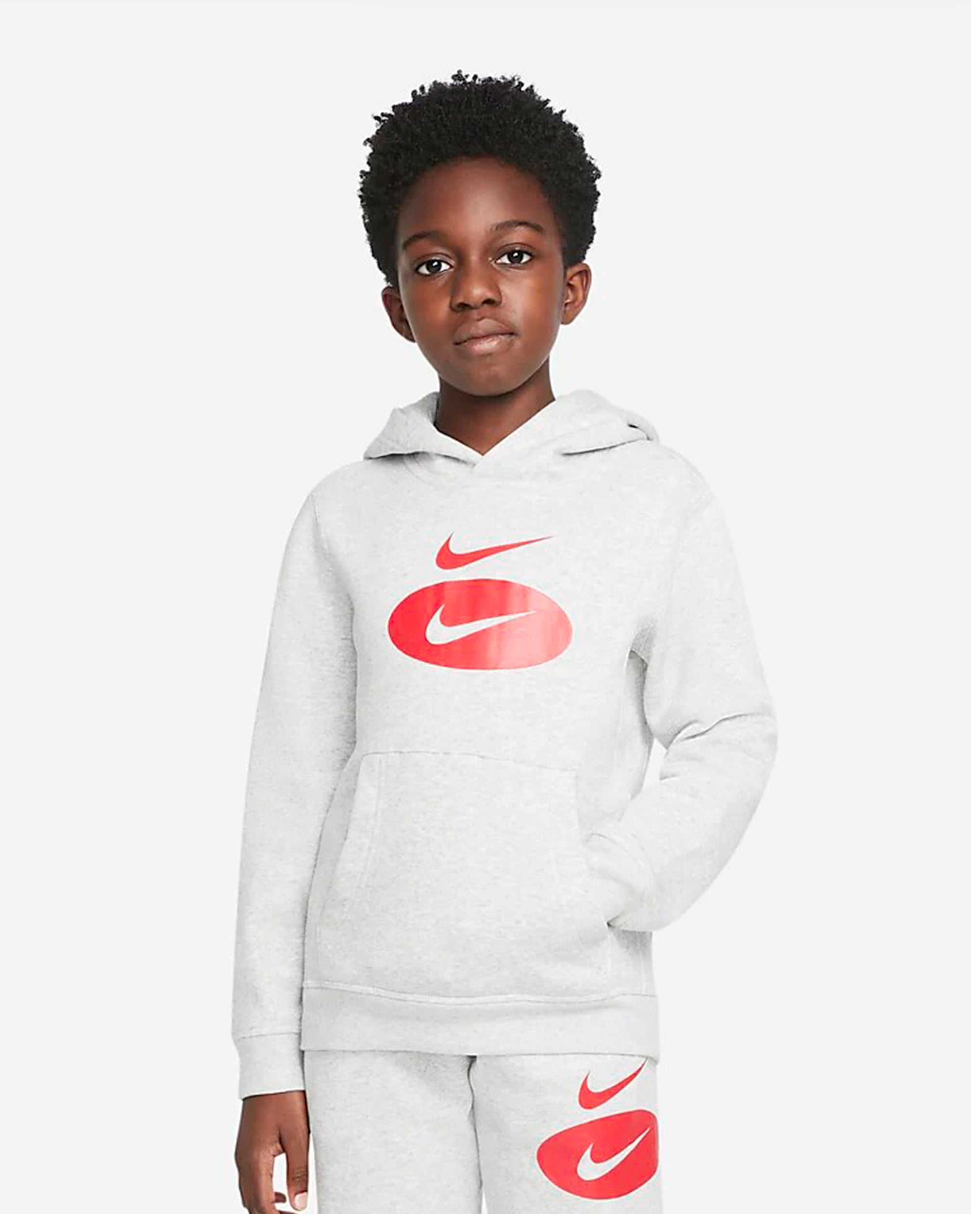 Felpa Nike Sportswear Bambini - Grigio/Rosso