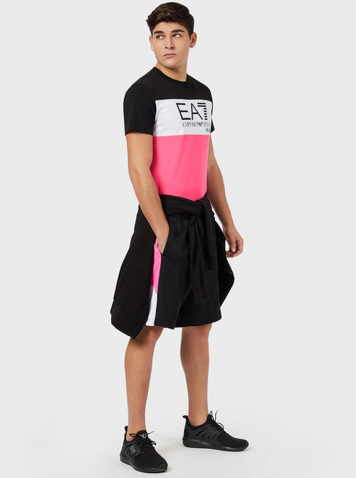 T-Shirt Emporio Armani EA7 Milano - Noir/Blanc/Rose - Footkorner