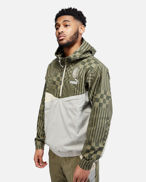 AC Milan Hoodie - Khaki/Grey - Footkorner